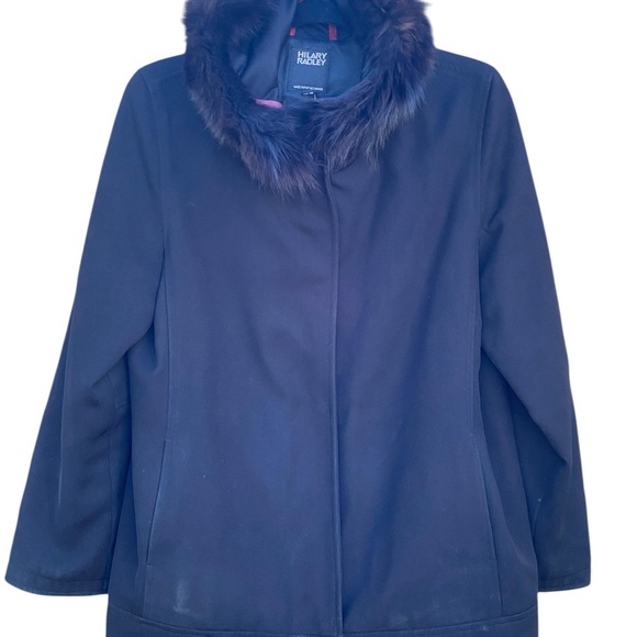 Hilary Radley Fur Trim Quilted Cotton Blend Winter Everyday Cozy Fall Coat. 4 - Picture 2 of 12